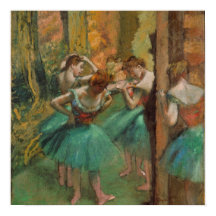 Edgar Degas Dancers Rosa and Grönt Impressionist