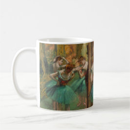 Edgar Degas Dancers Rosa i Grönt Impressionist Kaffemugg