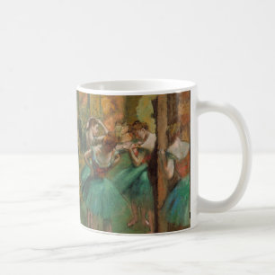 Edgar Degas Dancers Rosa i Grönt Impressionist Kaffemugg