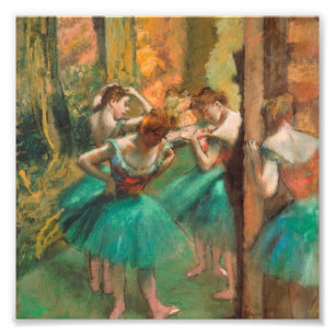 Edgar Degas - Dancers, Rosa och Grönt Fototryck