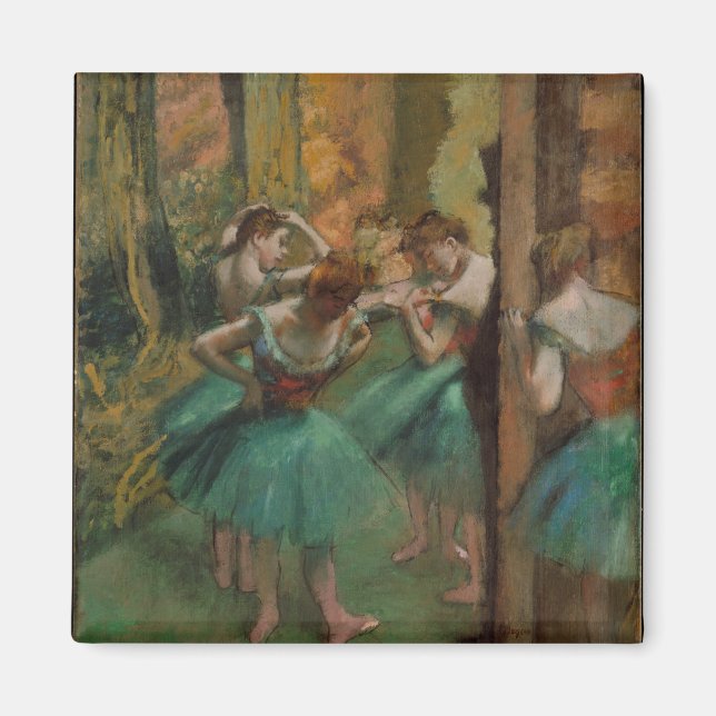 Edgar Degas Dancers Rosa och Grönt Magnet (Framsidan)