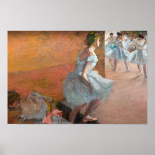 Edgar Degas - Dansande stiger uppför en trappa Poster