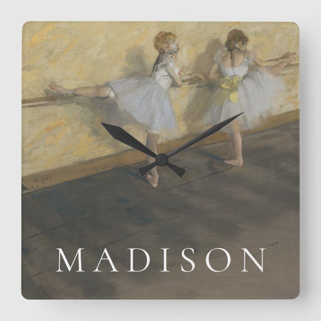 Edgar Degas | Dansar vid barren Fyrkantig Klocka (Framsida)