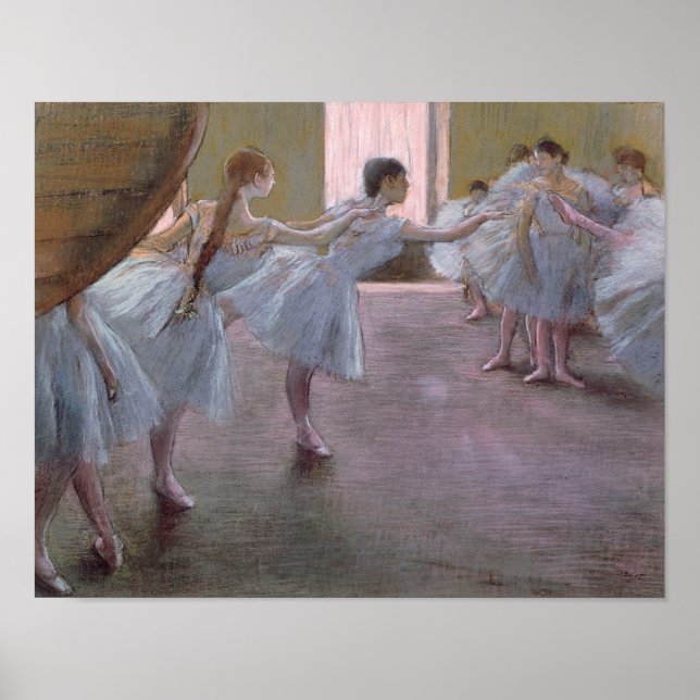 Edgar Degas | Dansar vid Rehearsal, 1875-1877 Poster (Framsidan)