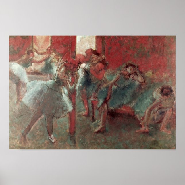 Edgar Degas | Dansar vid Rehearsal, 1895-98 Poster (Framsidan)