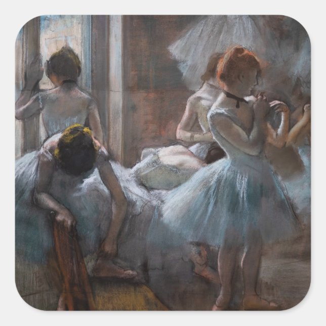 Edgar Degas - dansare Fyrkantigt Klistermärke (Framsida)
