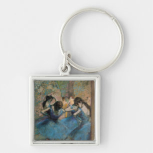 Edgar Degas dansare i blått, 1890 Fyrkantig Silverfärgad Nyckelring