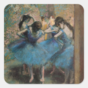 Edgar Degas dansare i blått, 1890 Fyrkantigt Klistermärke