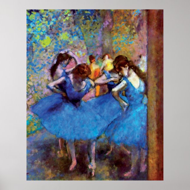 Edgar Degas - Dansare i blått - Balett dansälskare Poster (Framsidan)