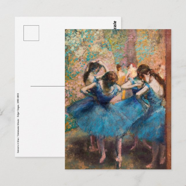 Edgar Degas - Dansare i blått Vykort (Fram/baksida)