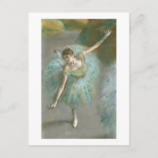 Edgar Degas | Dansare i grönt | Ny adress Meddelande Vykort (Framsida)