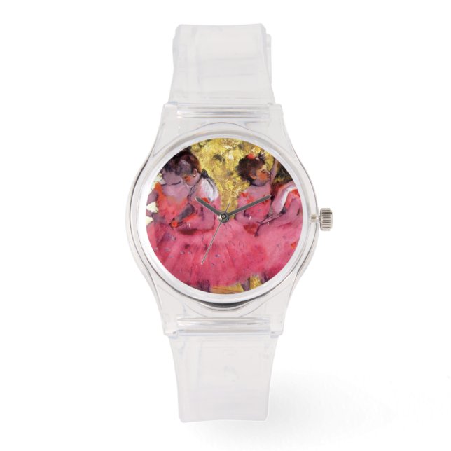 Edgar Degas - Dansare i rosa - Balettdansälskare Armbandsur (Framsida)