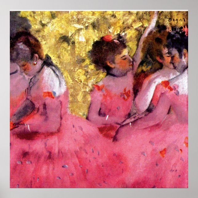 Edgar Degas - Dansare i rosa - Balettdansälskare Poster (Framsidan)