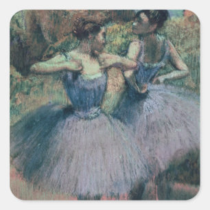 Edgar Degas dansare i Violet Fyrkantigt Klistermärke