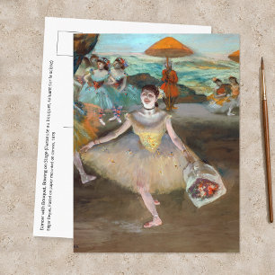 Edgar Degas - Dansare med bukett, bugar sig på sce Vykort