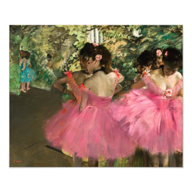 Edgar Degas - dansare på rosa Fototryck (Framsidan)