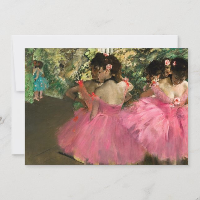 Edgar Degas - dansare på rosa Inbjudningar (Framsida)