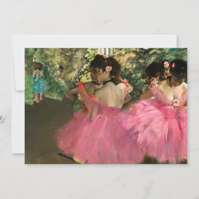 Edgar Degas - dansare på rosa Tack Kort (Framsida)