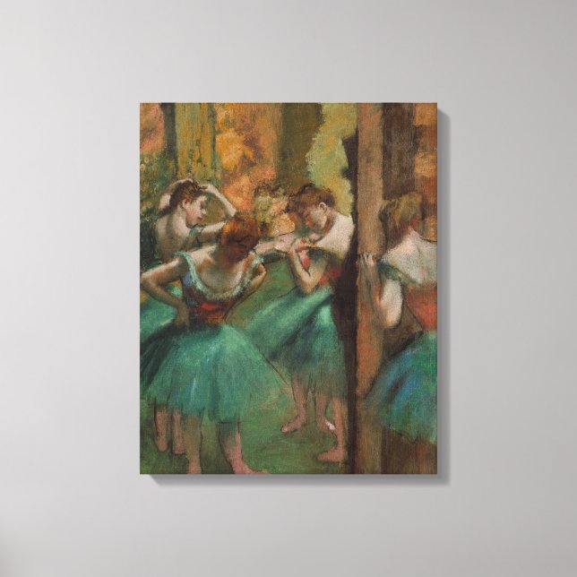 Edgar Degas Dansare Rosa och Grön  Canvastryck (Framsida)