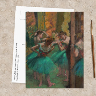 Edgar Degas - Dansare, Rosa och Grön Vykort