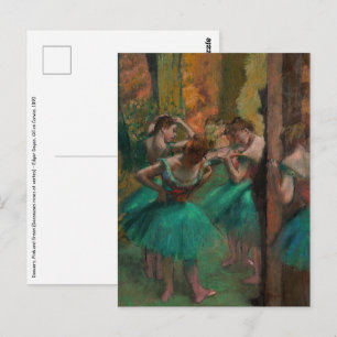 Edgar Degas - Dansare, Rosa och Grön Vykort