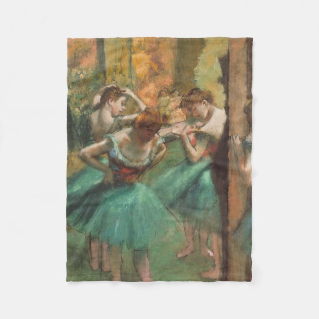 Edgar Degas - dansare, Rosa och Grönt Fleecefilt (Framsidan)