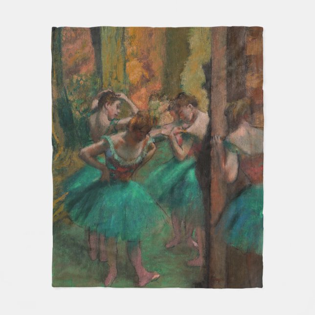 Edgar Degas - dansare, Rosa och Grönt Fleecefilt (Framsidan)