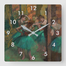 Edgar Degas - dansare, Rosa och Grönt Fyrkantig Klocka