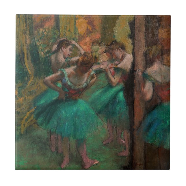 Edgar Degas - dansare, Rosa och Grönt Kakelplatta (Framsidan)