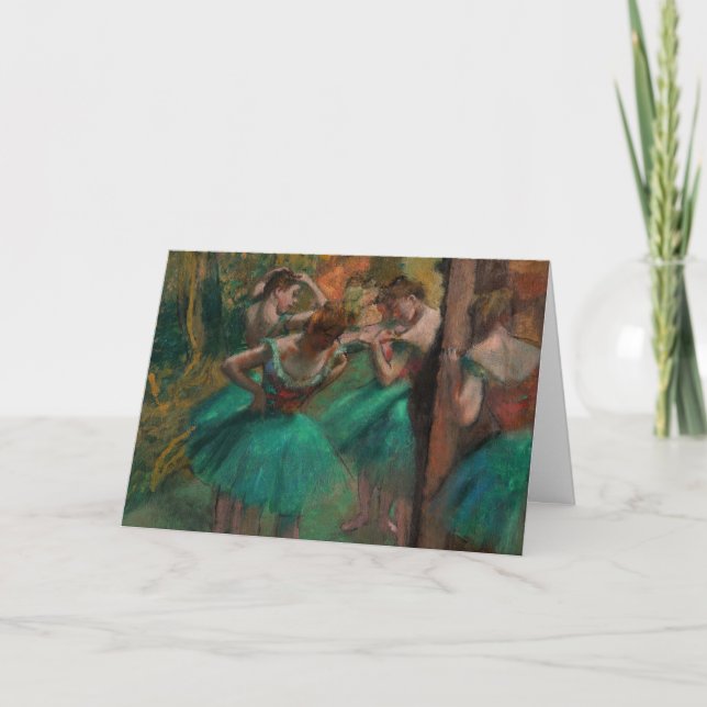 Edgar Degas - dansare, Rosa och Grönt Kort (Framsida)
