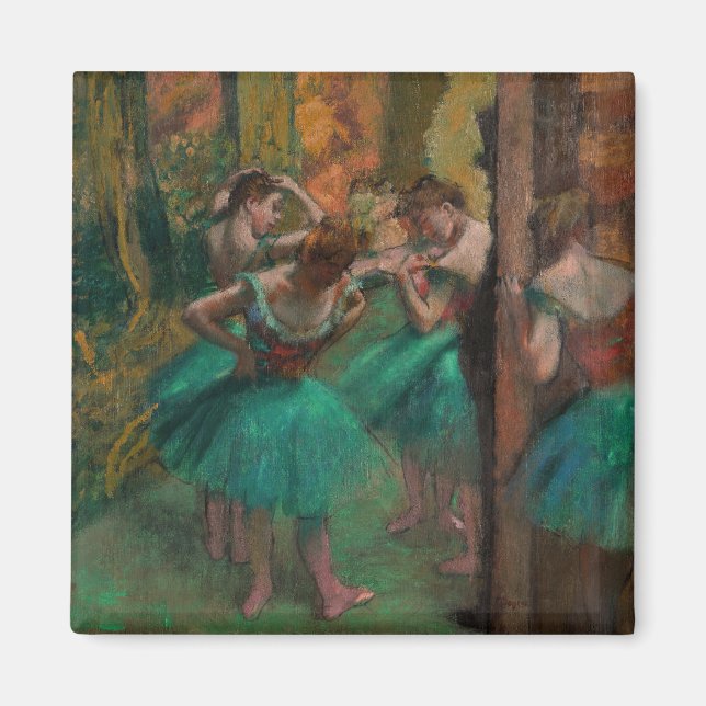 Edgar Degas - dansare, Rosa och Grönt Magnet (Framsidan)
