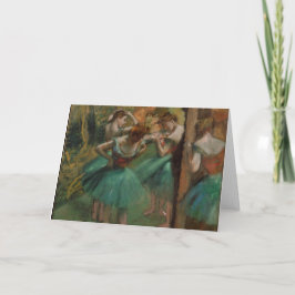 Edgar Degas dansare rosor och grönthälsningkortet Kort