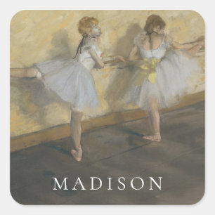 Edgar Degas dansare som är praktiseras på barr Fyrkantigt Klistermärke