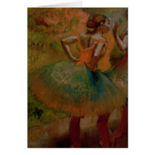 Edgar Degas dansare som ha på sig gröna kjolar Hälsningskort