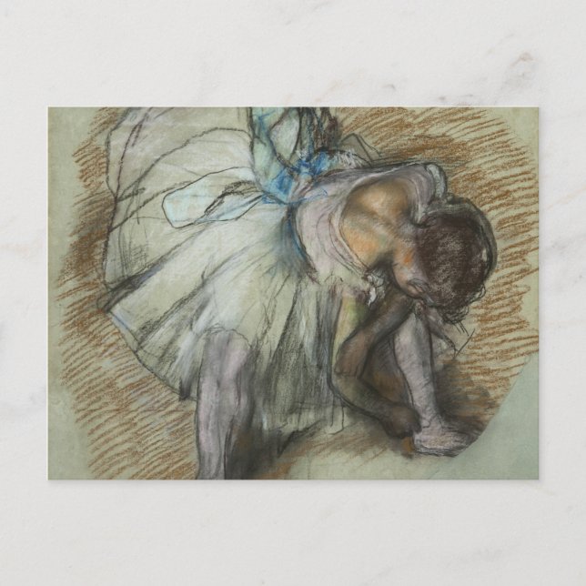 Edgar Degas - dansare som justerar skon Vykort (Framsida)