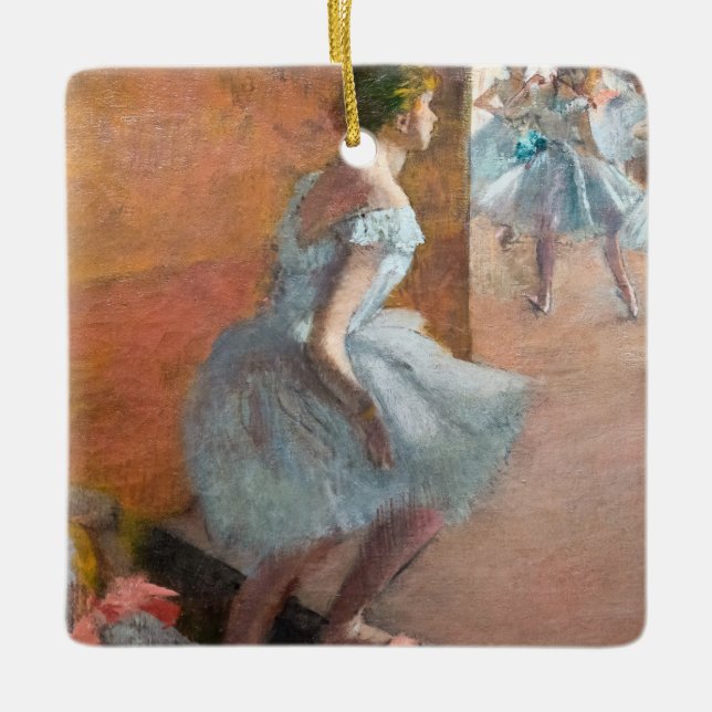 Edgar Degas - dansare som klättrar i trappor Julgransprydnad Keramik (Framsida)