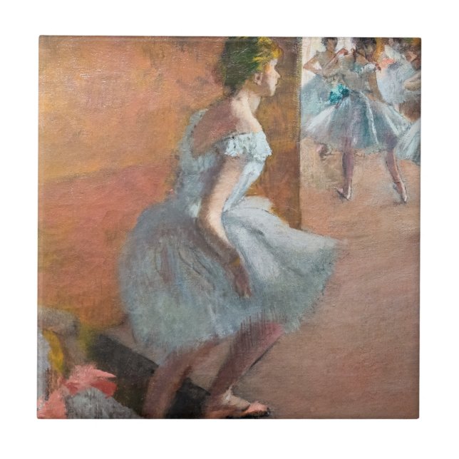 Edgar Degas - dansare som klättrar i trappor Kakelplatta (Framsidan)