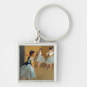 Edgar Degas Dansfoajén på operan Fyrkantig Silverfärgad Nyckelring