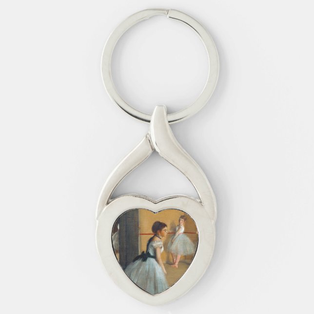 Edgar Degas Dansfoajén på operan Twisted Heart Silverfärgad Nyckelring (Framsidan)