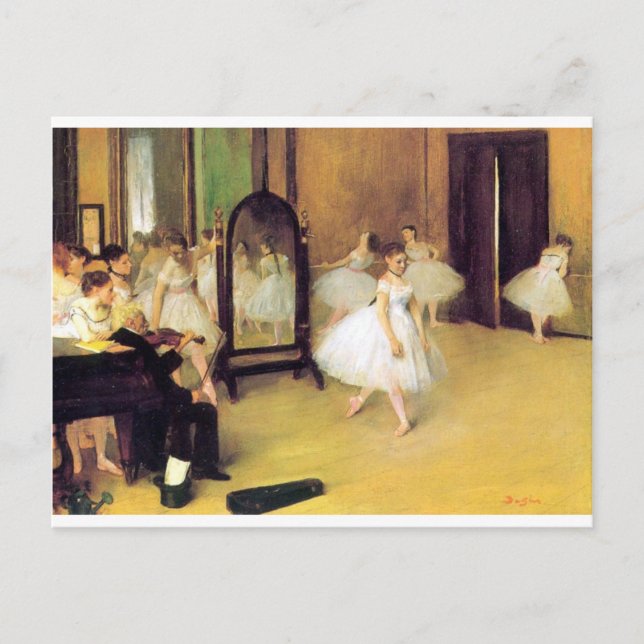 Edgar Degas - dansklass Vykort (Framsida)