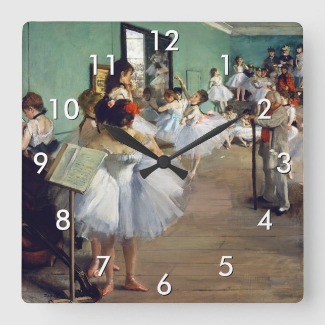 Edgar Degas - Dansklassen Fyrkantig Klocka (Framsida)