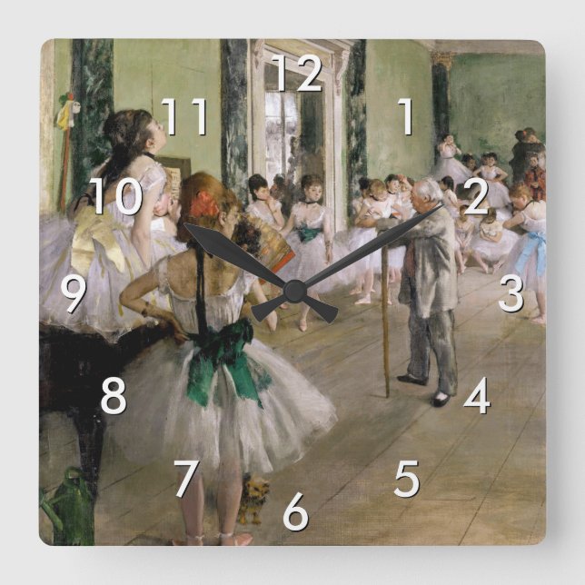 Edgar Degas - Dansklassen Fyrkantig Klocka (Framsida)