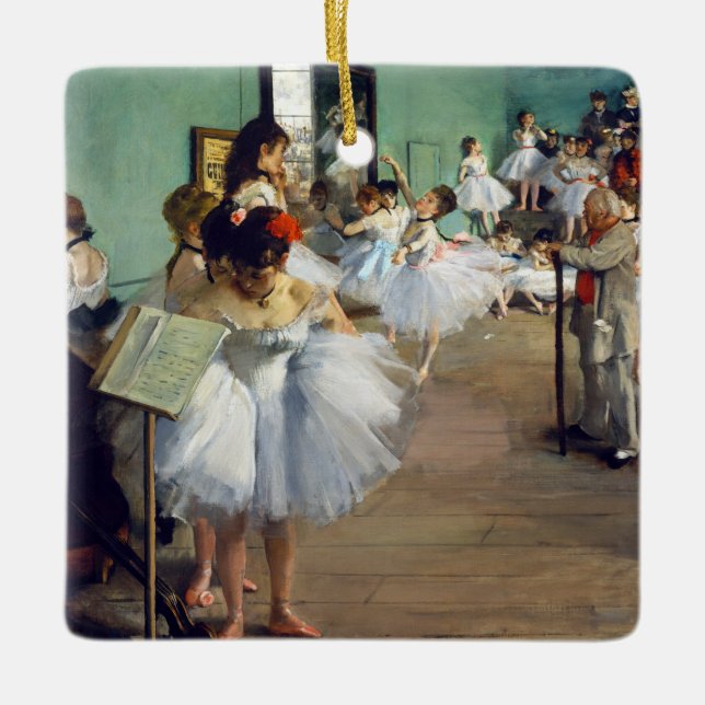 Edgar Degas - Dansklassen Julgransprydnad Keramik (Framsida)
