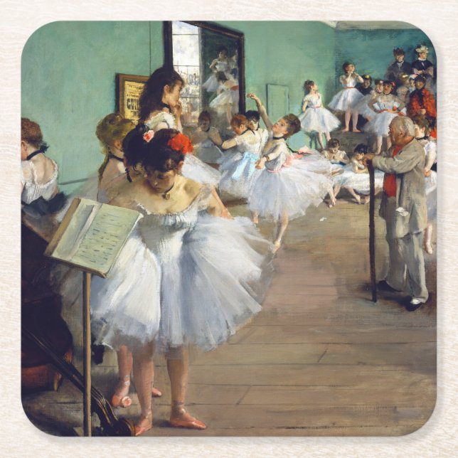 Edgar Degas - Dansklassen Underlägg Papper Kvadrat (Framsidan)