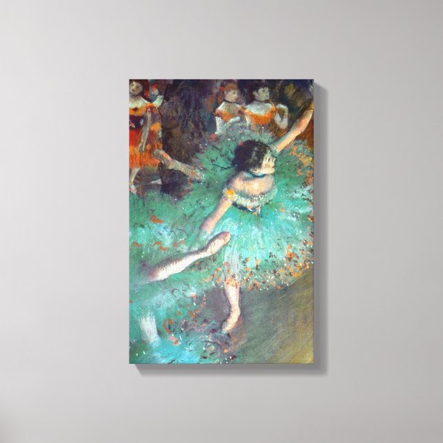Edgar Degas - De gröna dansarna - balett Canvastryck (Framsida)