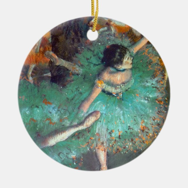 Edgar Degas - De gröna dansarna - balett Julgransprydnad Keramik (Framsidan)