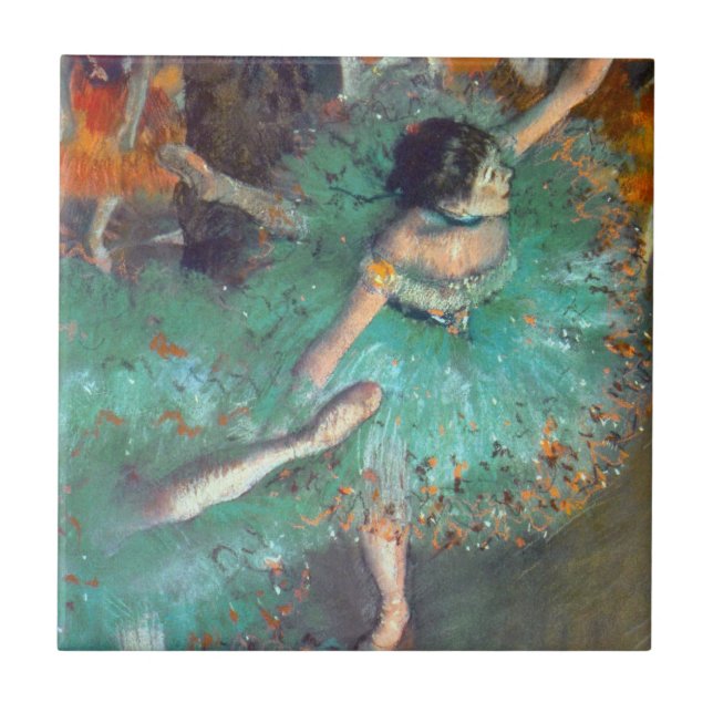 Edgar Degas - De gröna dansarna - balett Kakelplatta (Framsidan)