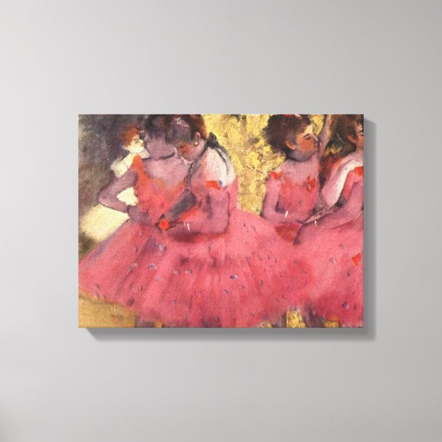 Edgar Degas De rosa dansarna Canvastryck (Framsida)