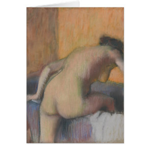 Edgar Degas den badaren som kliver in i en bada Hälsningskort