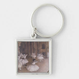 Edgar Degas den balettrepetitionen på arrangera Fyrkantig Silverfärgad Nyckelring